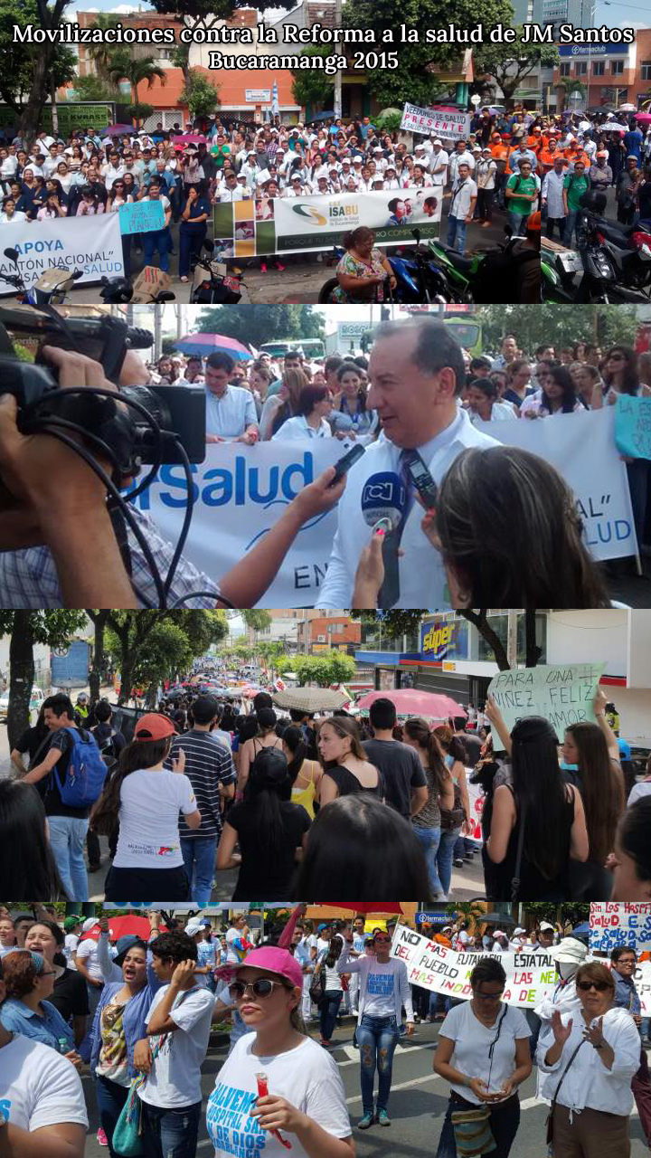 Movilizaciones contra la reforma de salud de JM santos, 2015 bucaramanga